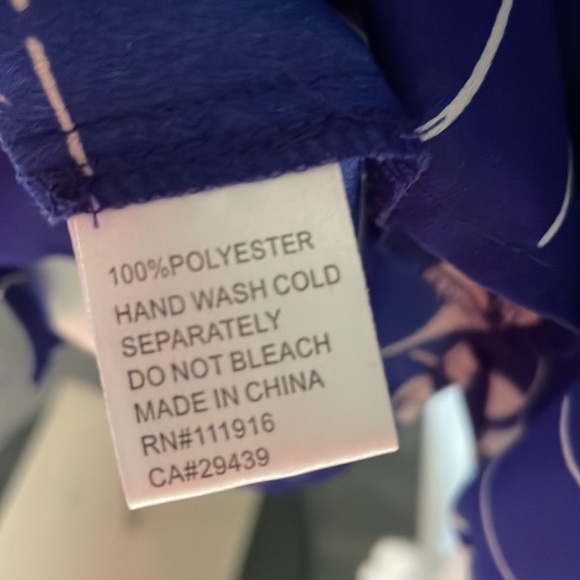 Yumi Kim cobalt & white leaf printed button front blouse size medium - Picture 5 of 6